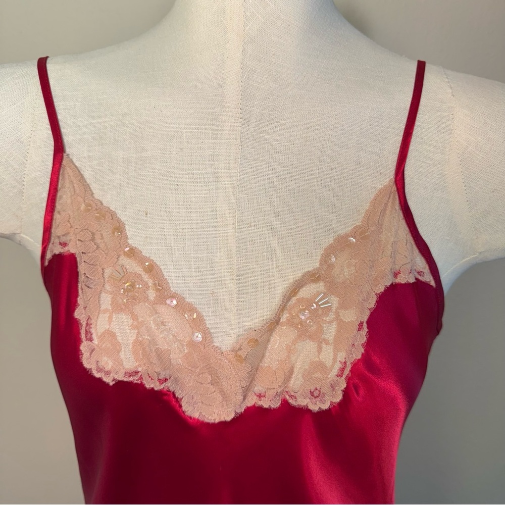 Gillian & O’Malley Red Silky Satin Lingerie Nightgown Size S - Picture 2 of 16